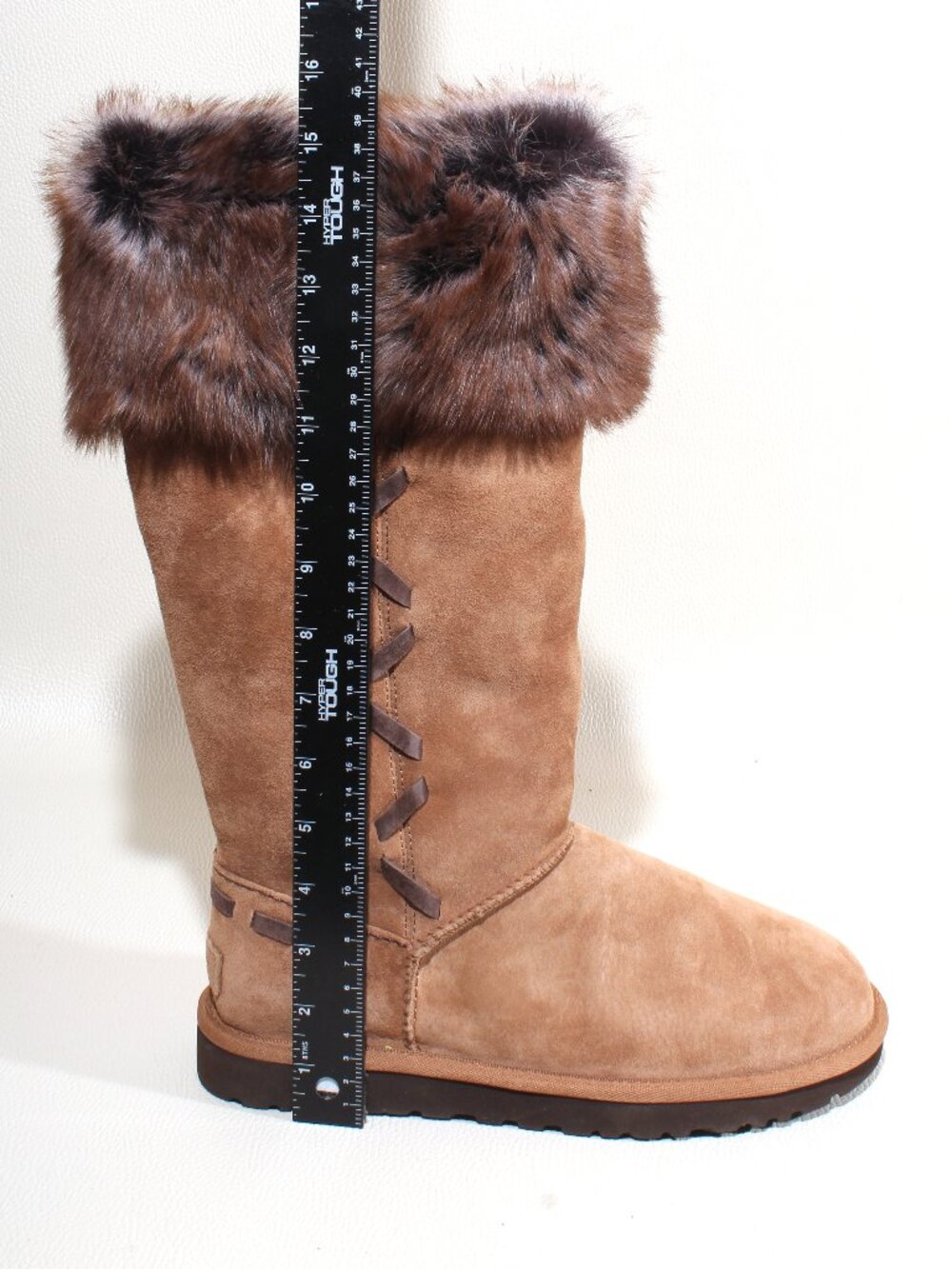 UGG Rosana 1008044 Womens Size 9 Chestnut Tall Fur Cuff Sheepskin Boots - Picture 9 of 9